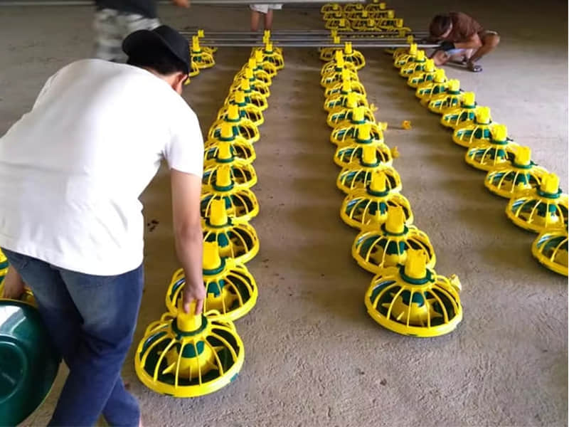 Yellow-Green Automatic Chicken Feeder Pan for Broiler Farm Yellow-Green Automatic Chicken Feeder Pan for Broiler Farm