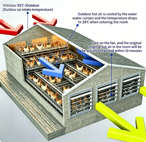 Poultry house ventilation and environmental control system for chicken farms Poultry house ventilation and environmental control system for chicken farms
