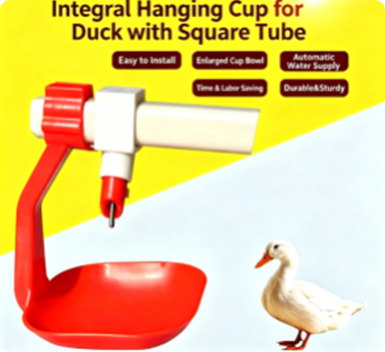 Hanging Duck Drinking Cup for Square Pipe Poultry Drinking System | Automatic Waterer