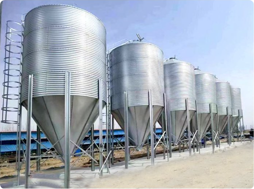Hot Dip Galvanized Feed Silo | Anti-Corrosion Automatic Feed Storage Tower for Poultry Farm