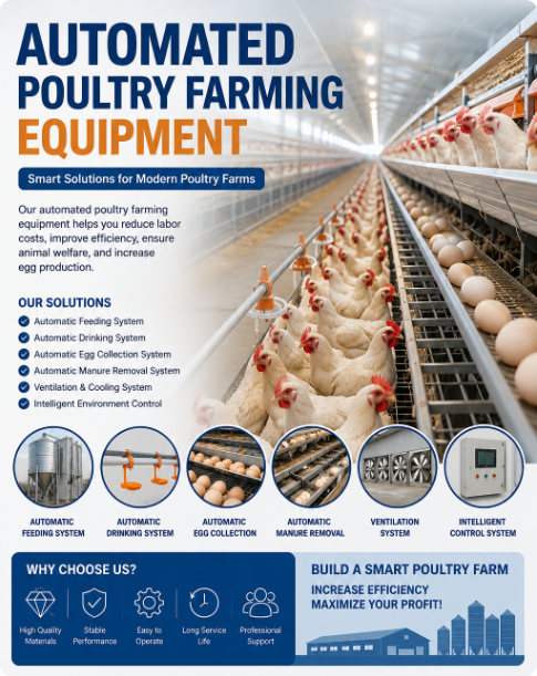 Automated Poultry Farming Equipment Helps Modern Farms Improve Efficiency and Productivity