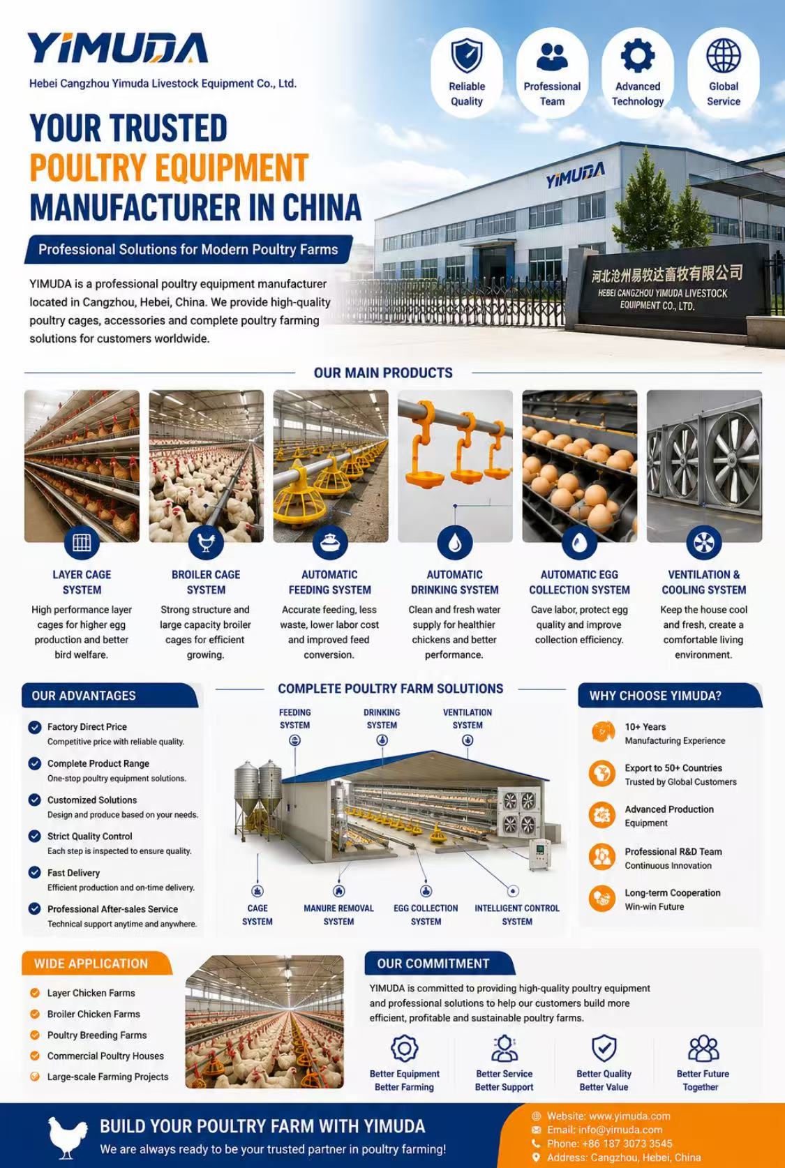 YIMUDA Poultry Equipment Manufacturer | Reliable Chicken Cage & Poultry Farm Solutions from China